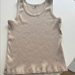 Uniqlo Beige Ribbed Tank Top
